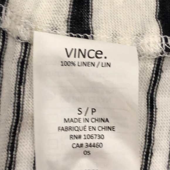 Vince.  Mixed Stripe 100% Linen Long Sleeve Top - Picture 5 of 8